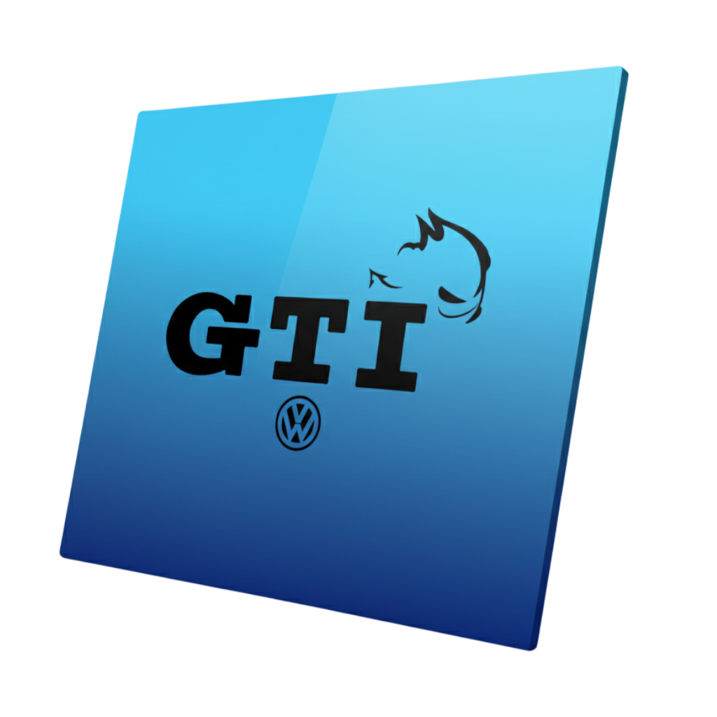 Plaque aluminium Volkswagen / GTI bleu