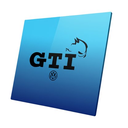 Plaque aluminium Volkswagen / GTI bleu