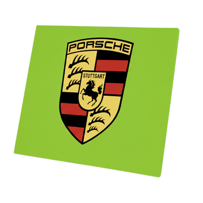Plaque aluminium Porsche / Vert acide