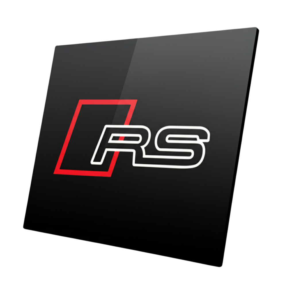 Plaque aluminium Audi / RS rouge