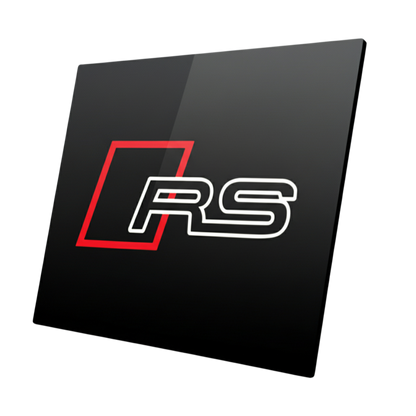Plaque aluminium Audi / RS rouge