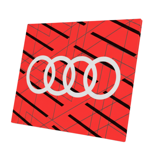 Plaque aluminium Audi / Design rouge