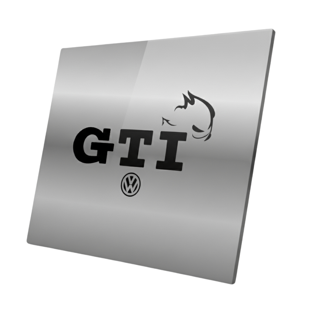 Plaque aluminium Volkswagen / GTI argent