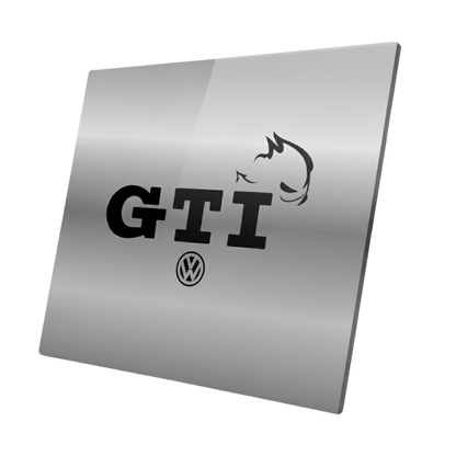 Plaque aluminium Volkswagen / GTI argent