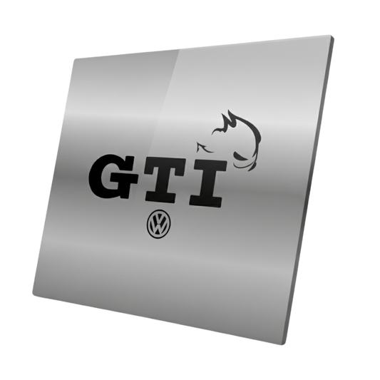 Plaque aluminium Volkswagen / GTI argent